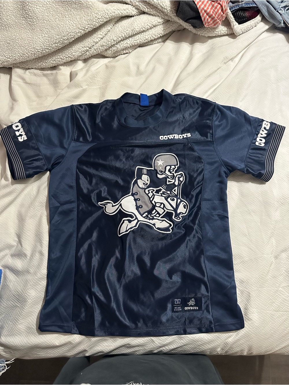 NFL Navy and White Team Tee with Shield Tag
